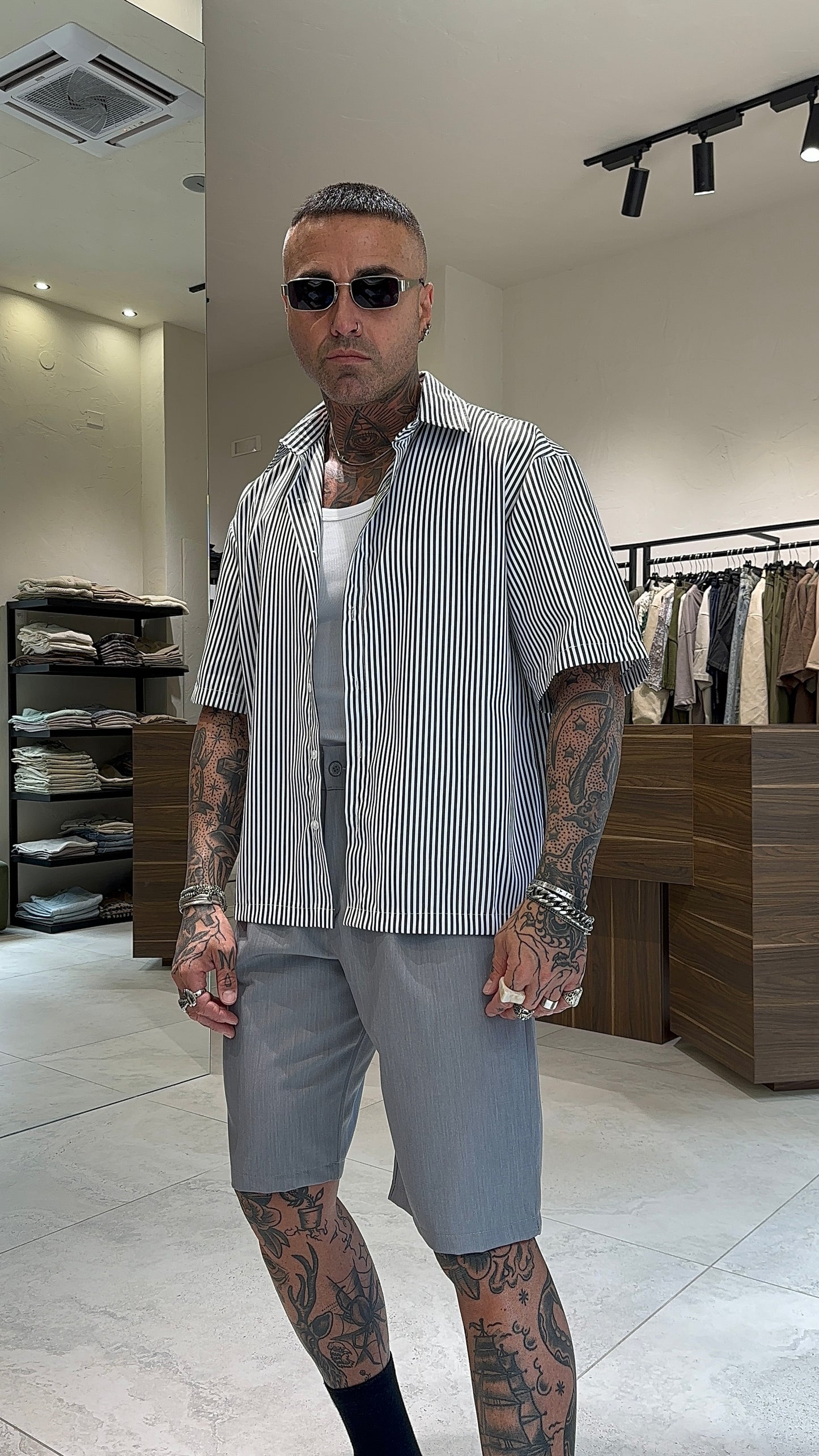 POPELINE SHIRT RIGHE
