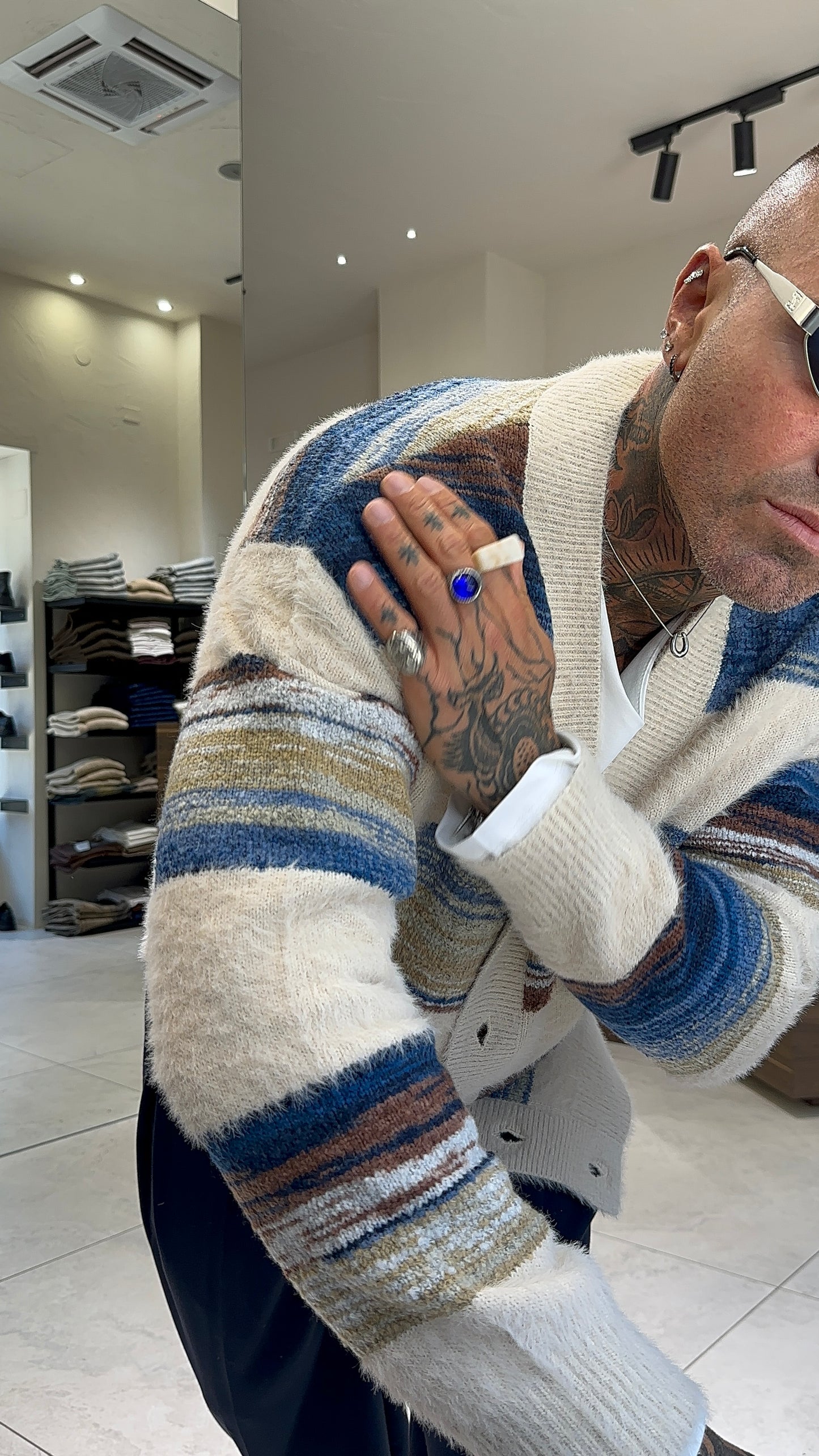 CARDIGAN PELO RIGATO