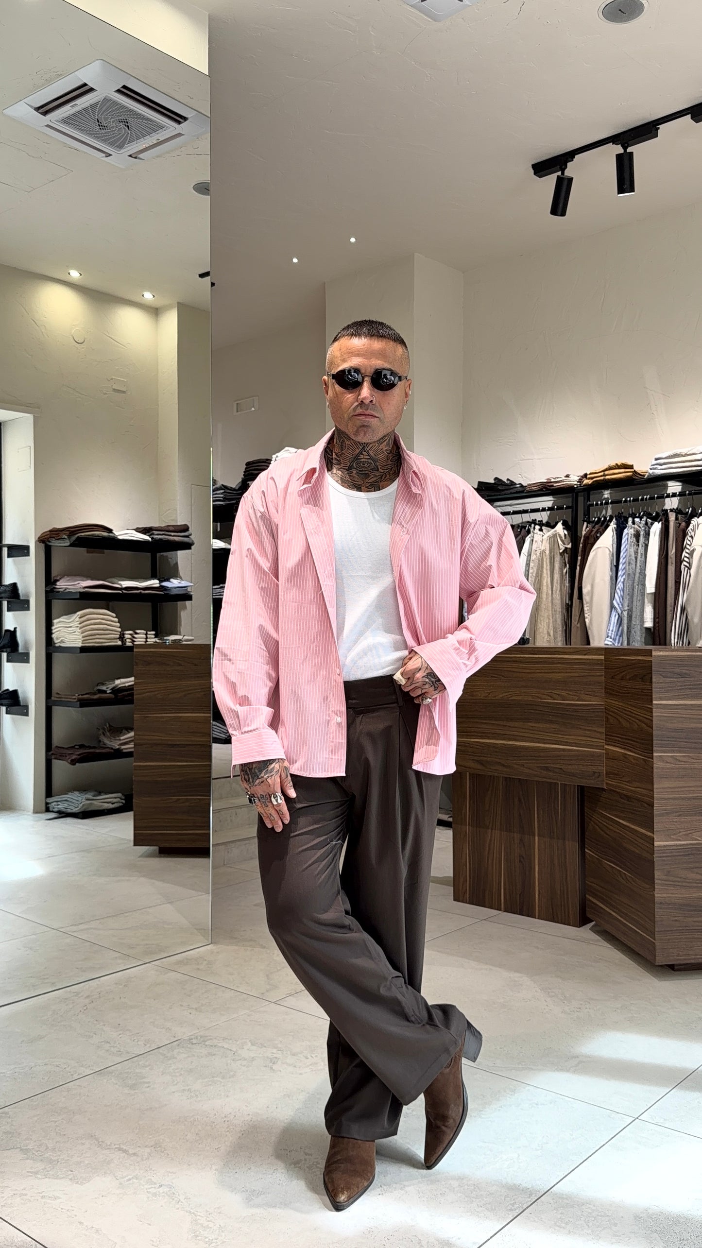 CAMICIA OVER RIGATA ML