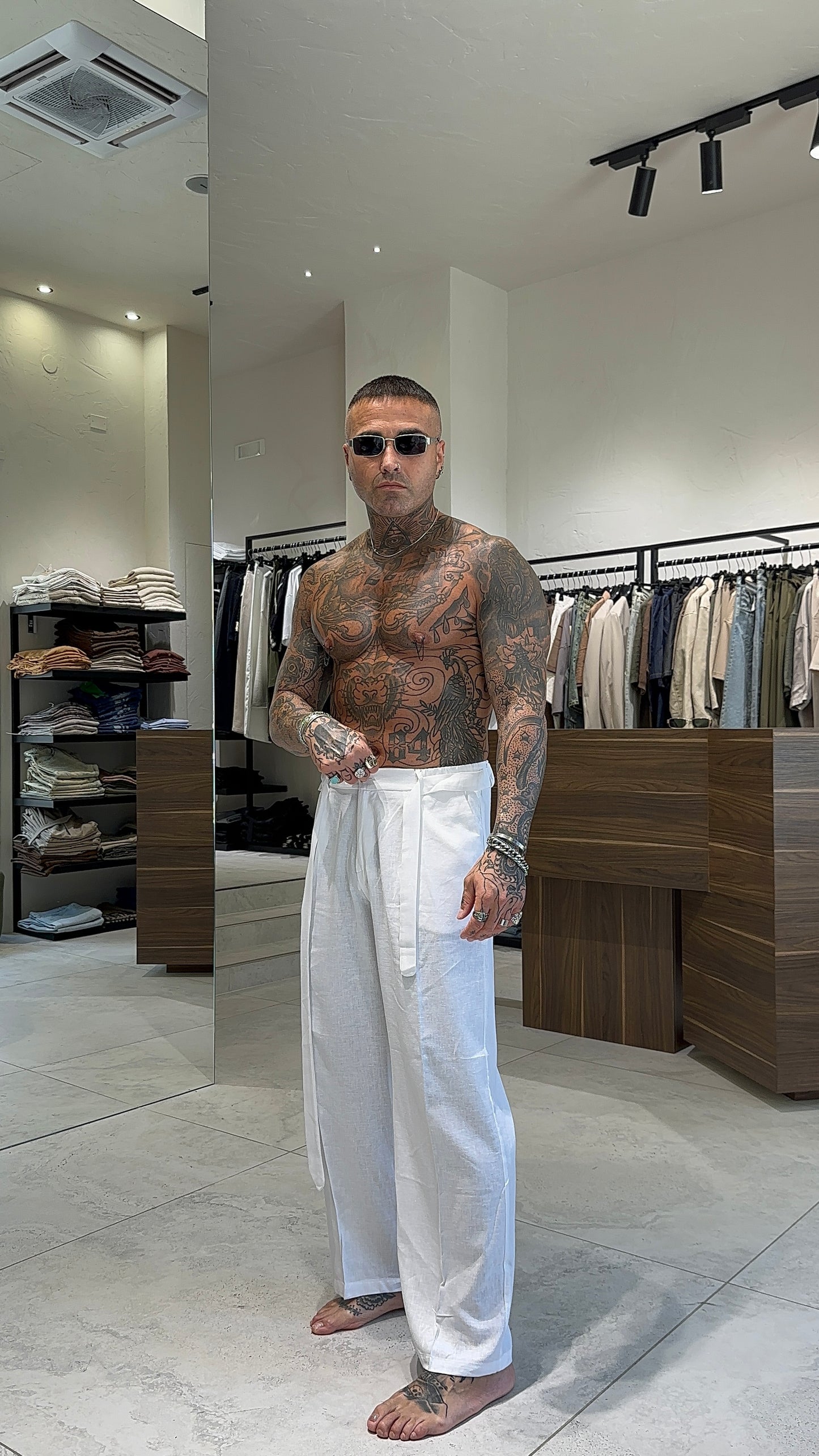 LINEN HOLLYWOOD PANTS