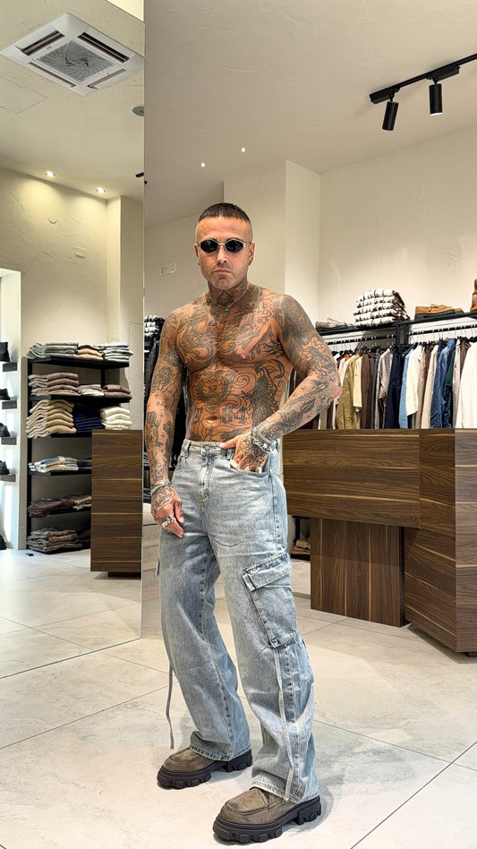 CARGO JEANS CHIARO