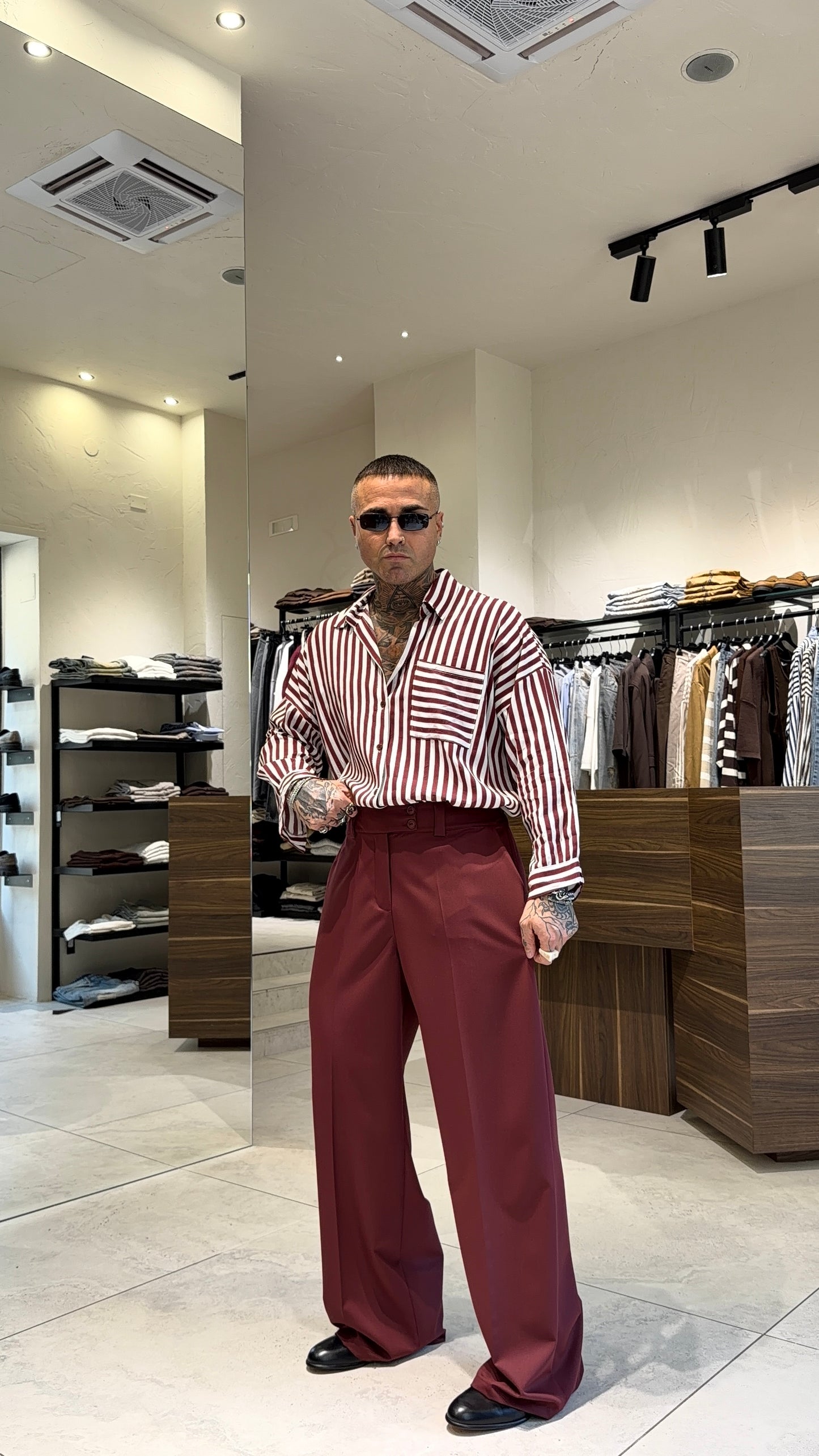 POPELINE RIGHE SHIRT