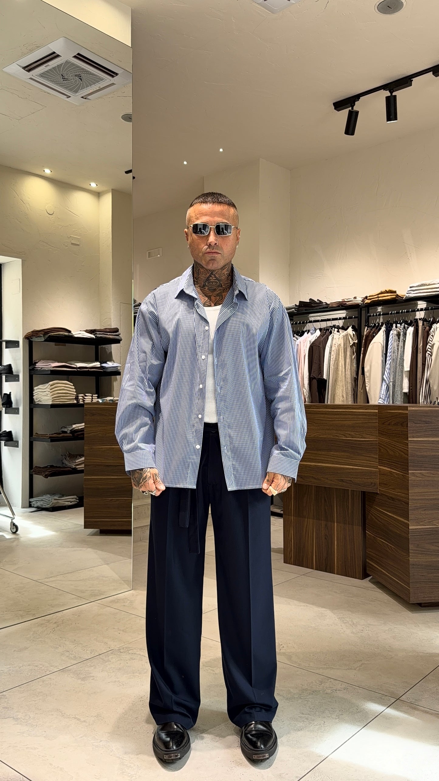 CAMICIA OVER RIGATA ML