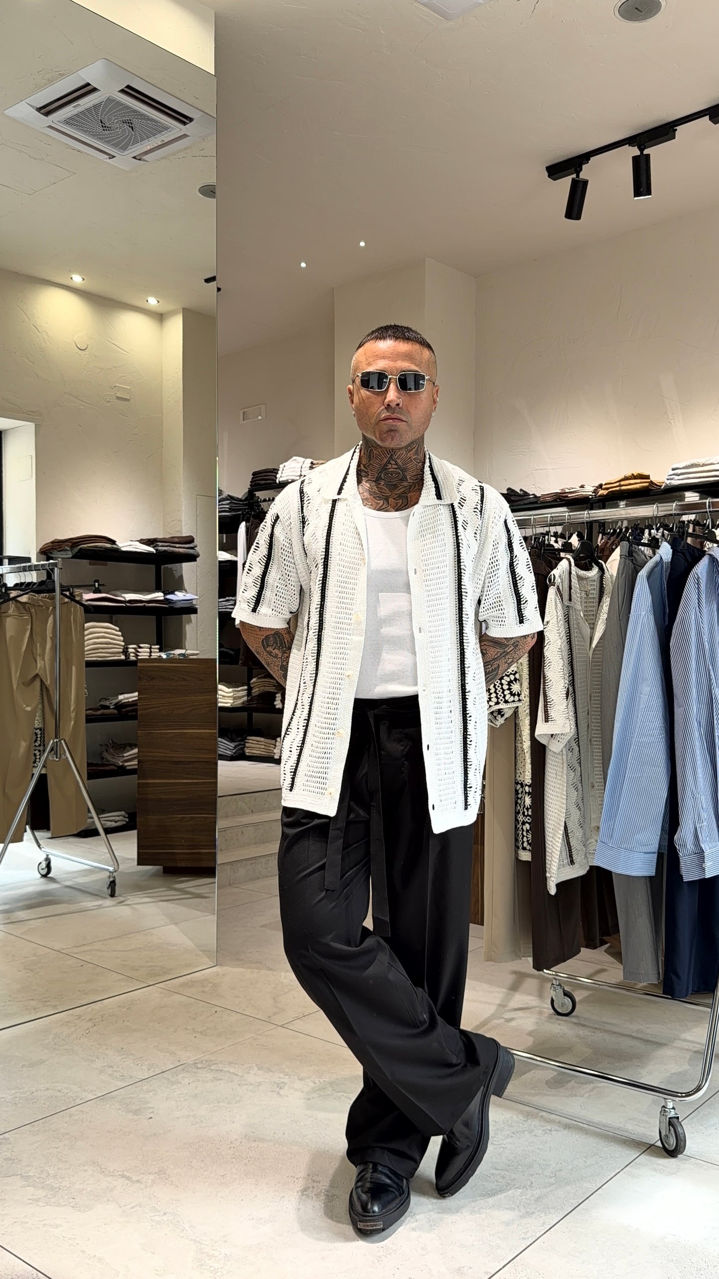 CAMICIA TRAFORATA RIGHE