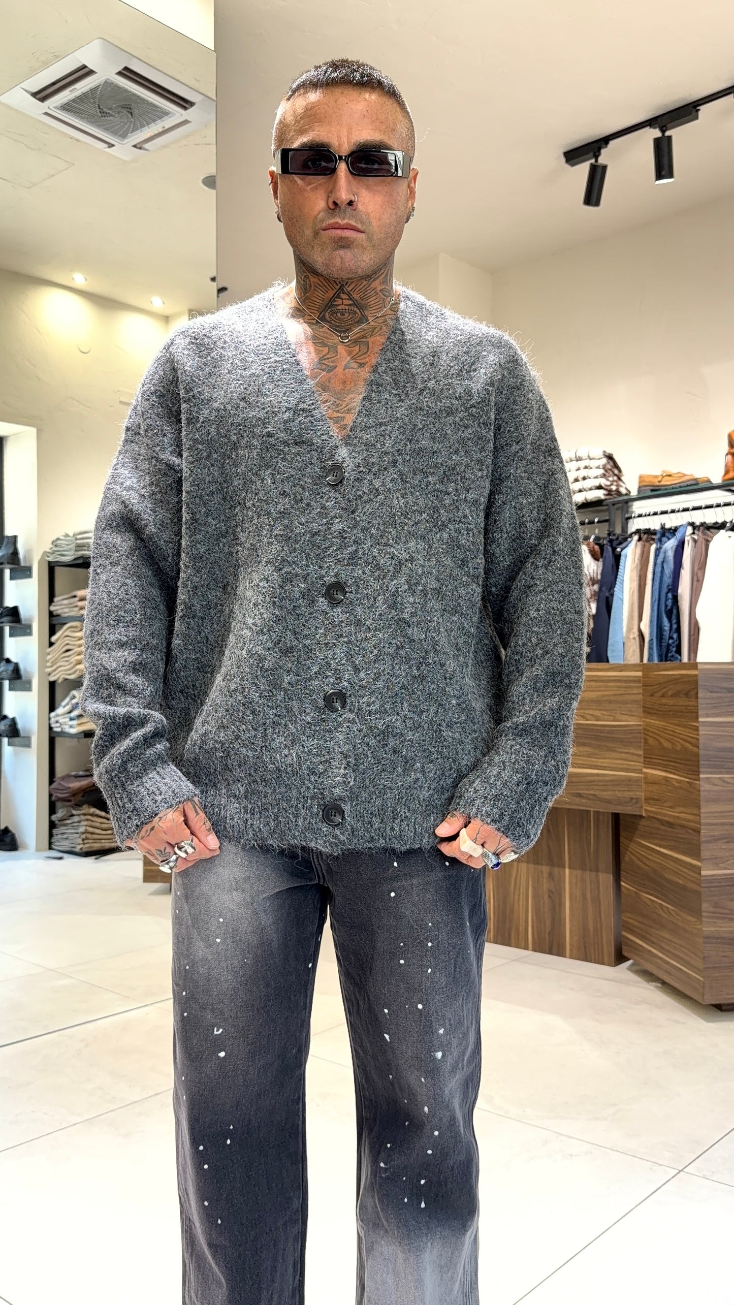 CARDIGAN TINTA UNITA PELO