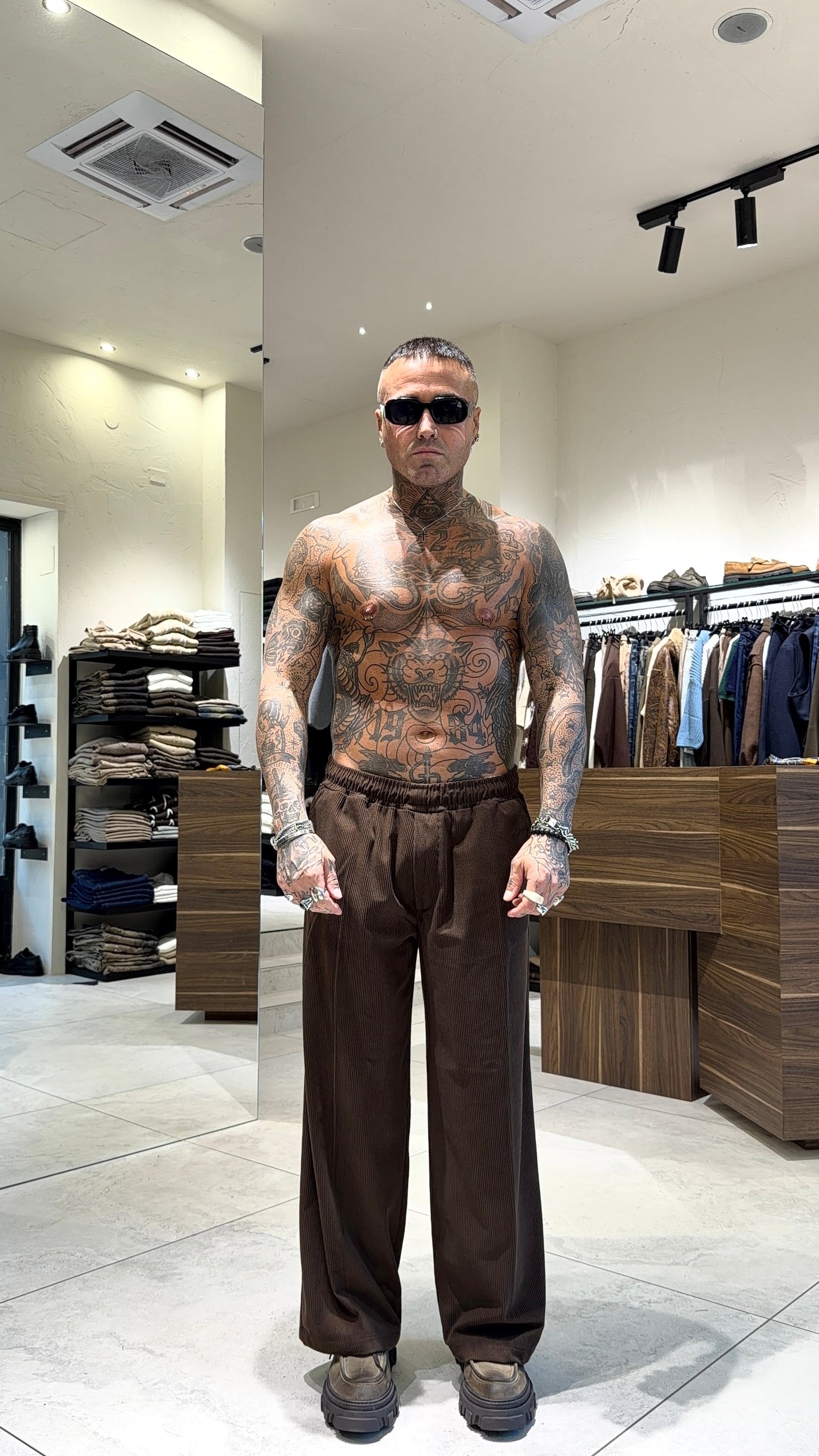 PANTALONE PALAZZO VELLUTO