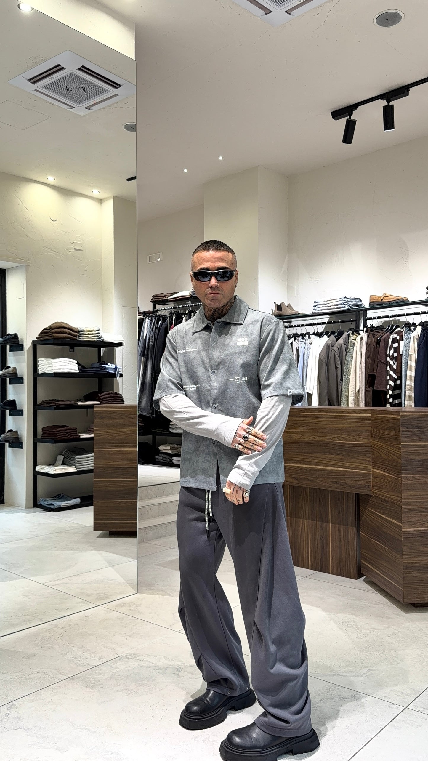 CAMICIA DOPPIAMANICA STAMPA