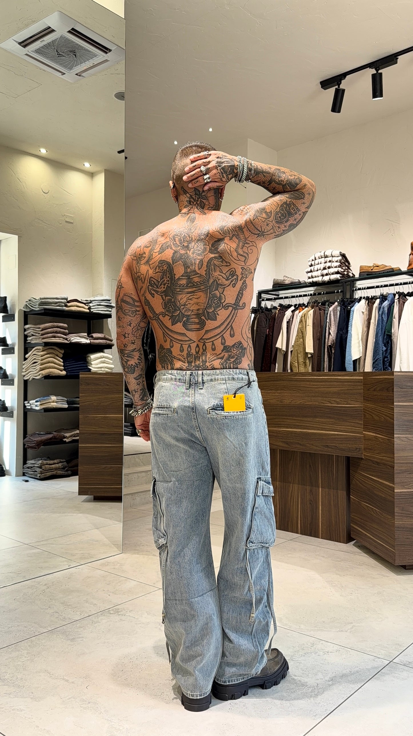 CARGO JEANS CHIARO