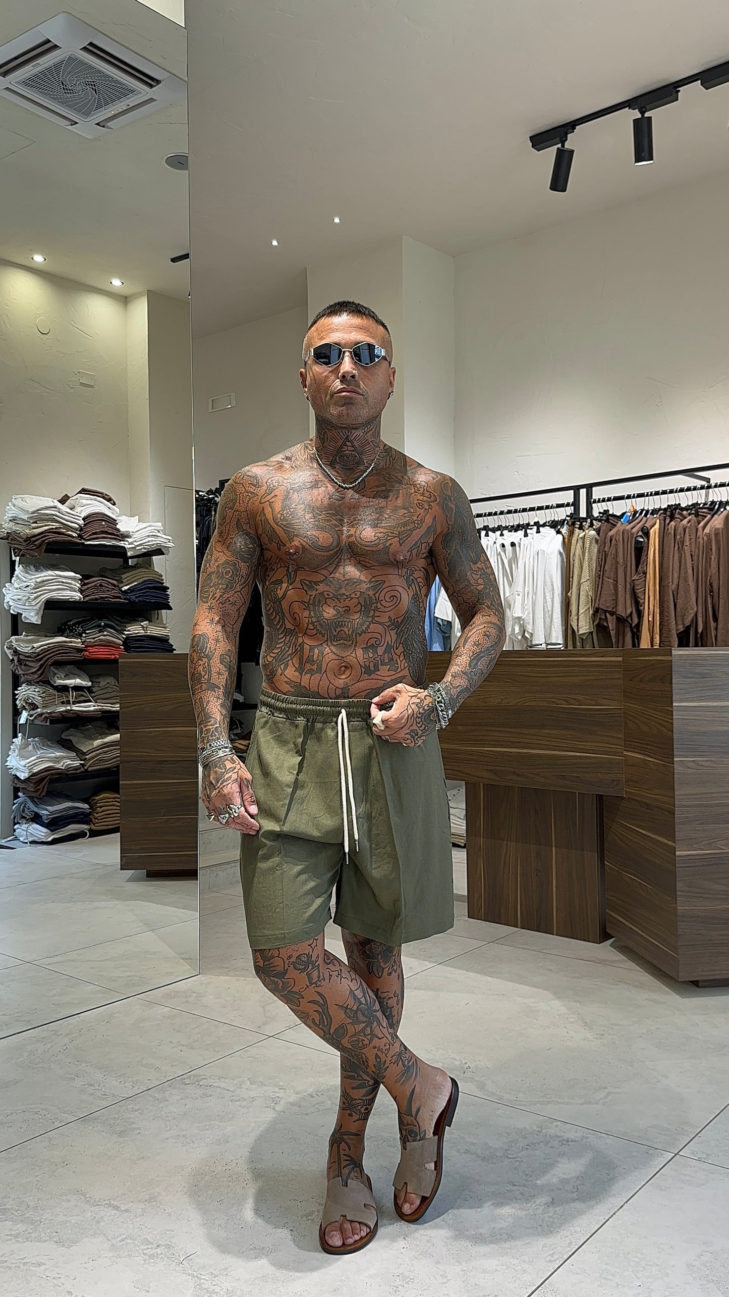 LINEN SHORTS LACCIO