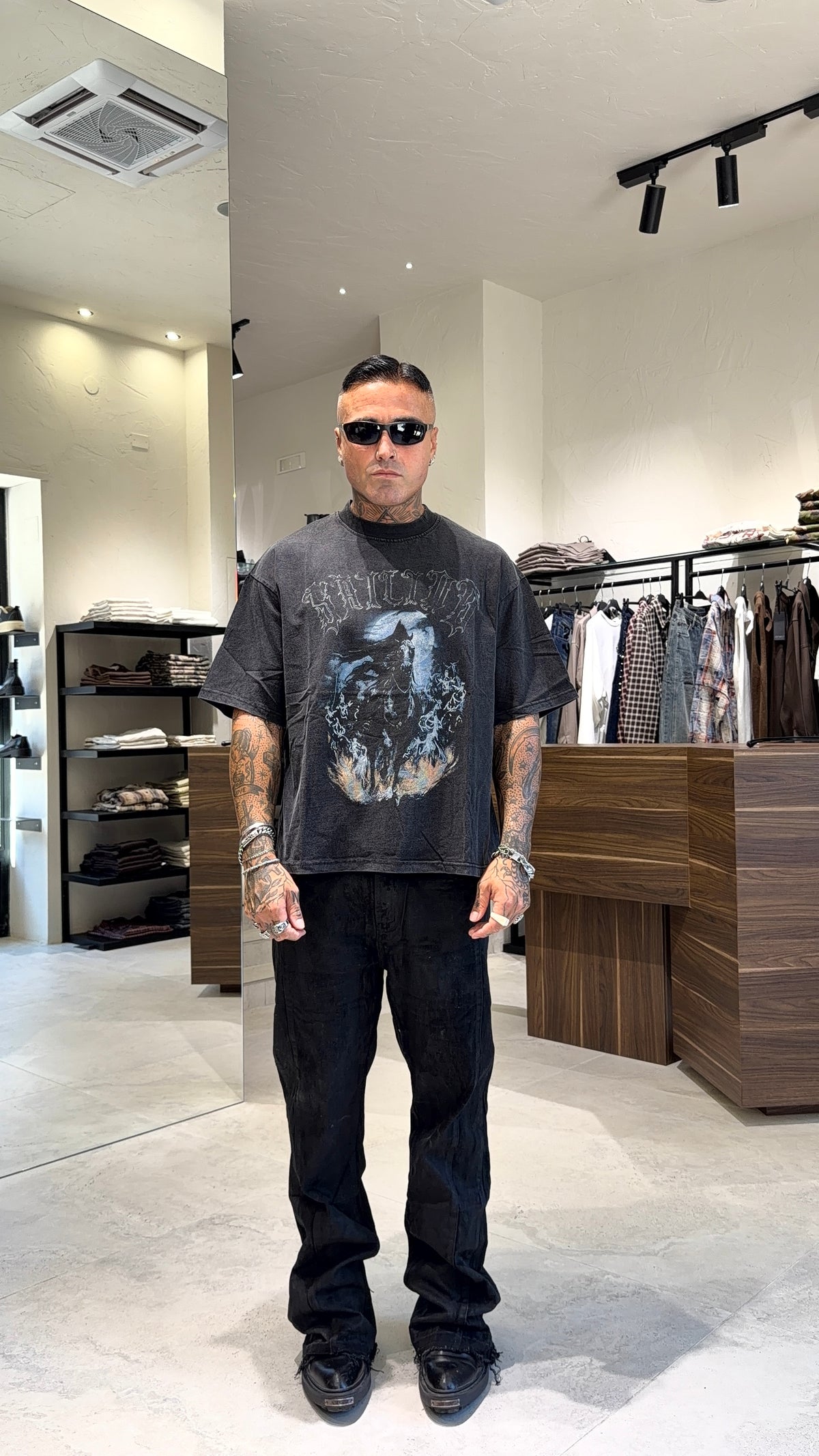 BOOTCUT SPALMATO JEANS
