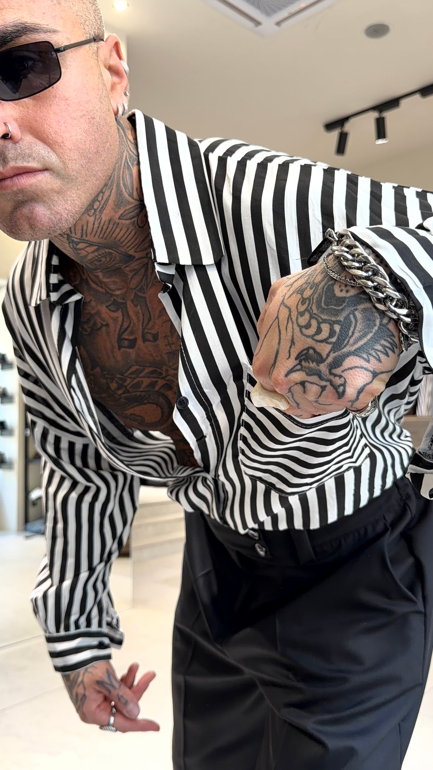 POPELINE RIGHE SHIRT