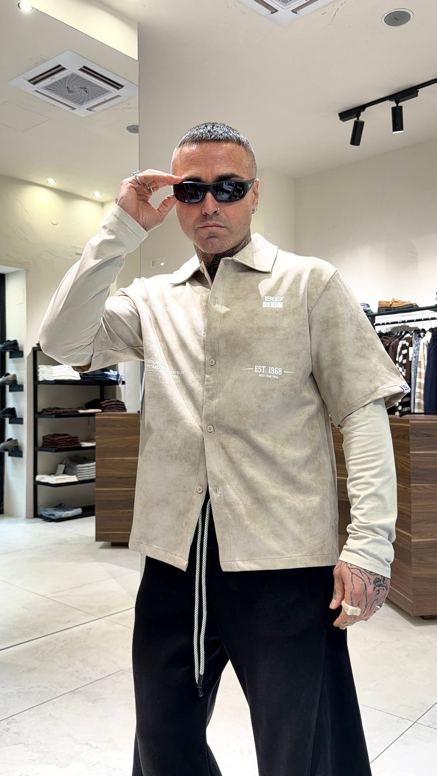 CAMICIA DOPPIAMANICA STAMPA