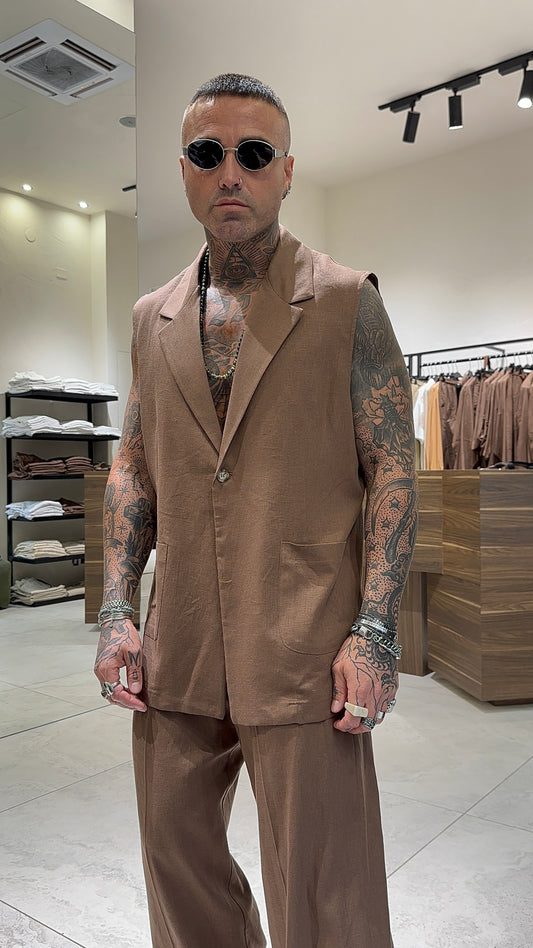 LINEN SMANICATO JACKET