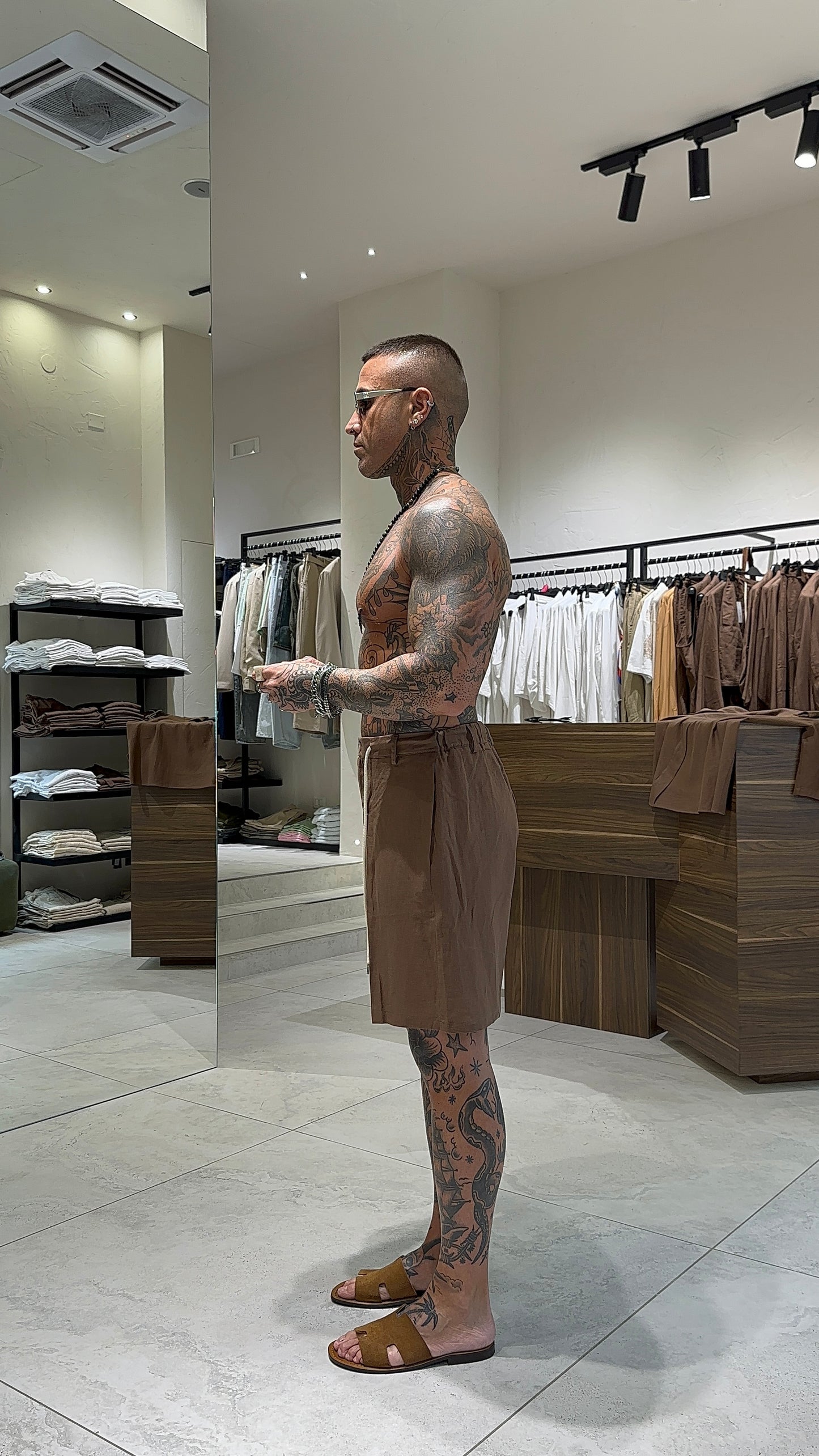LINEN SHORTS BOTTON