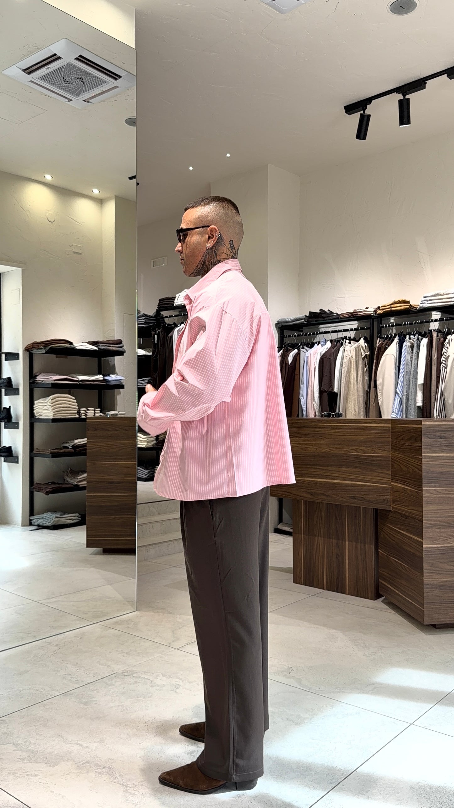 CAMICIA OVER RIGATA ML