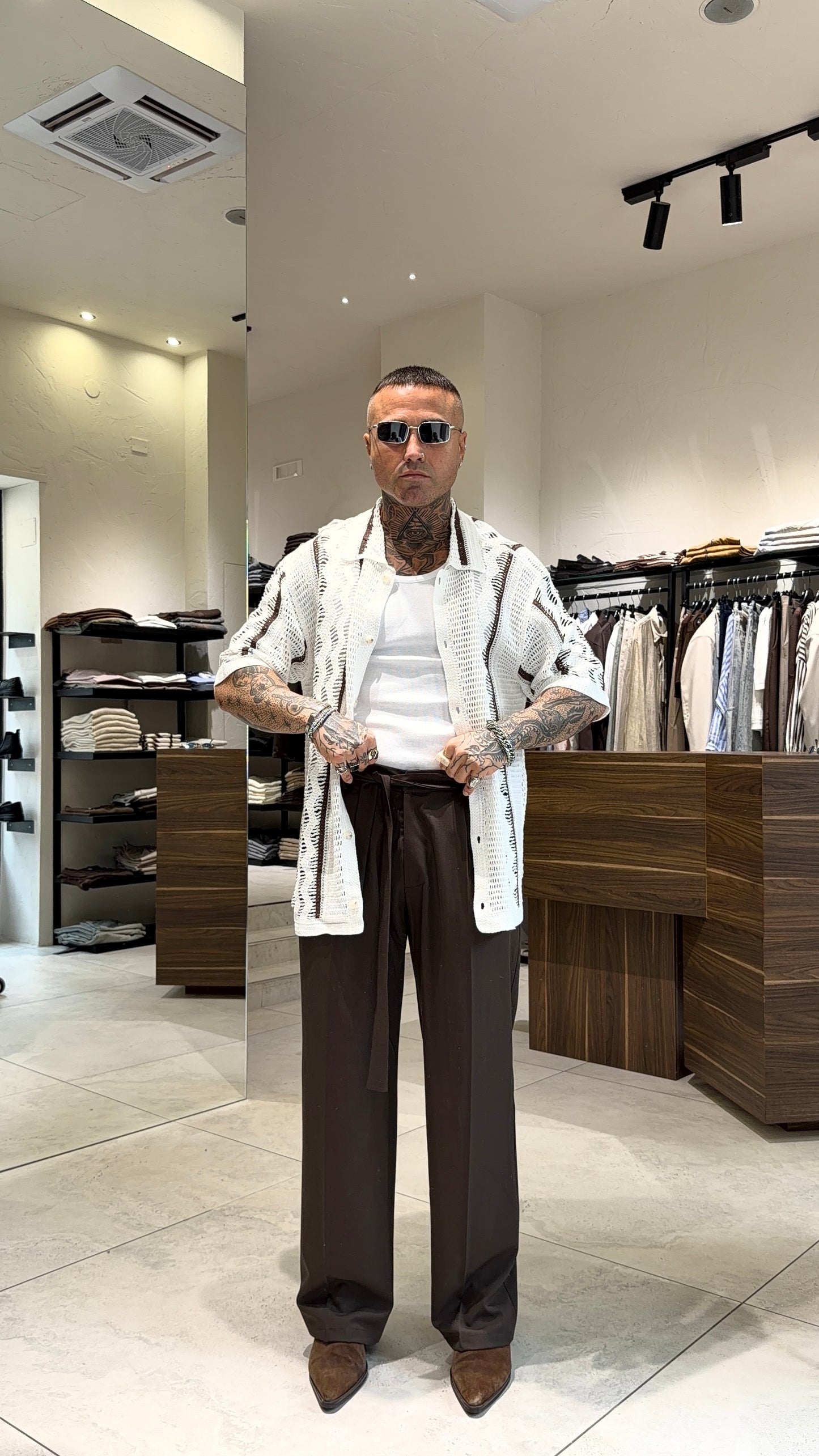 CAMICIA TRAFORATA RIGHE