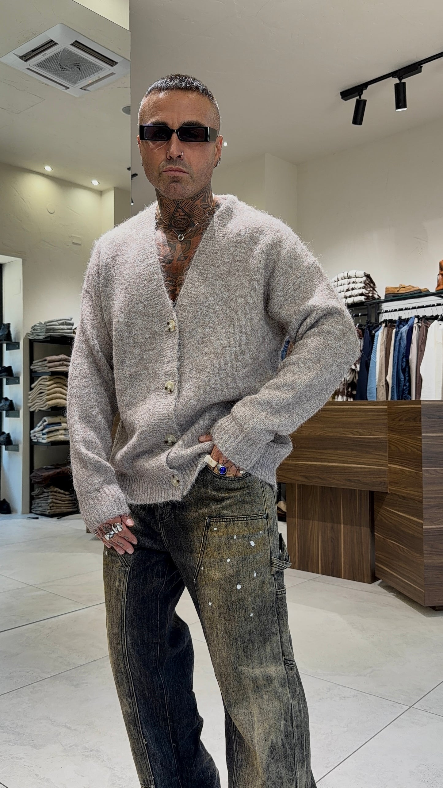 CARDIGAN TINTA UNITA PELO