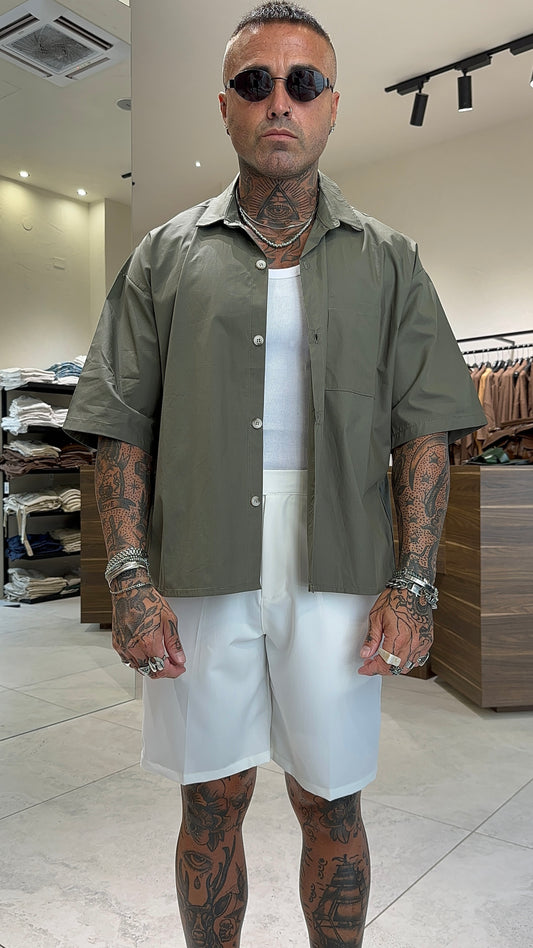 CROPPED COTTON SHIRT