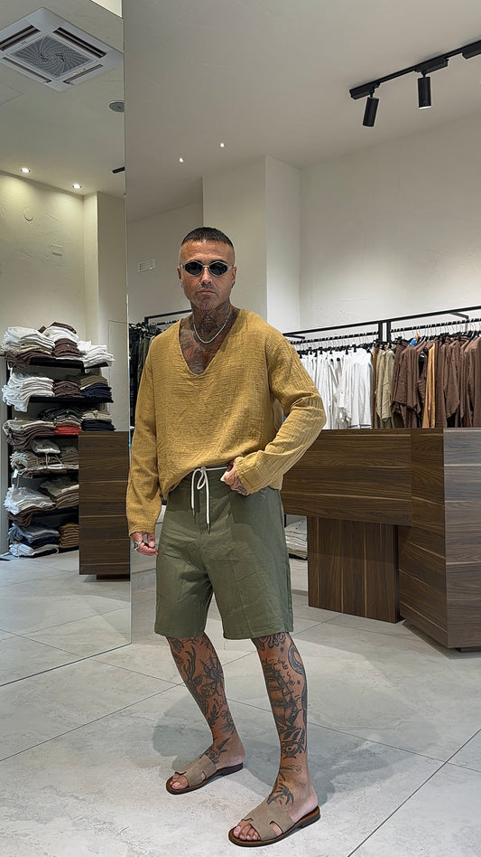 LINEN SHORTS BOTTON