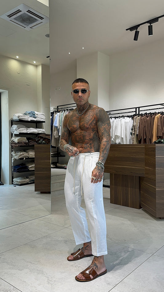 LINEN CAPRI PANTS