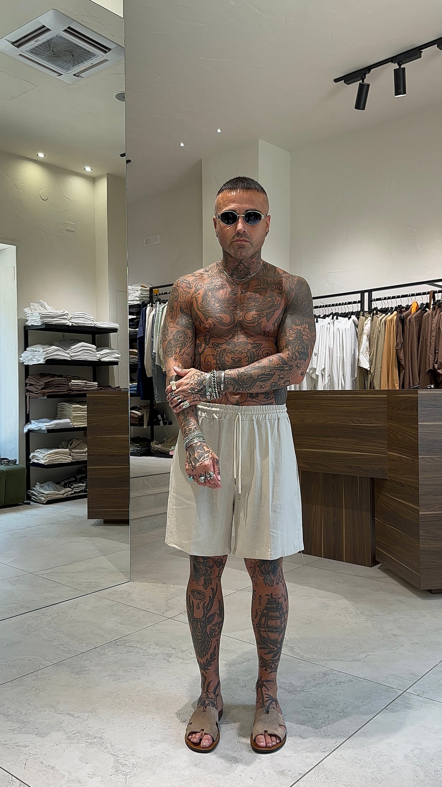 LINEN SHORTS LACCIO