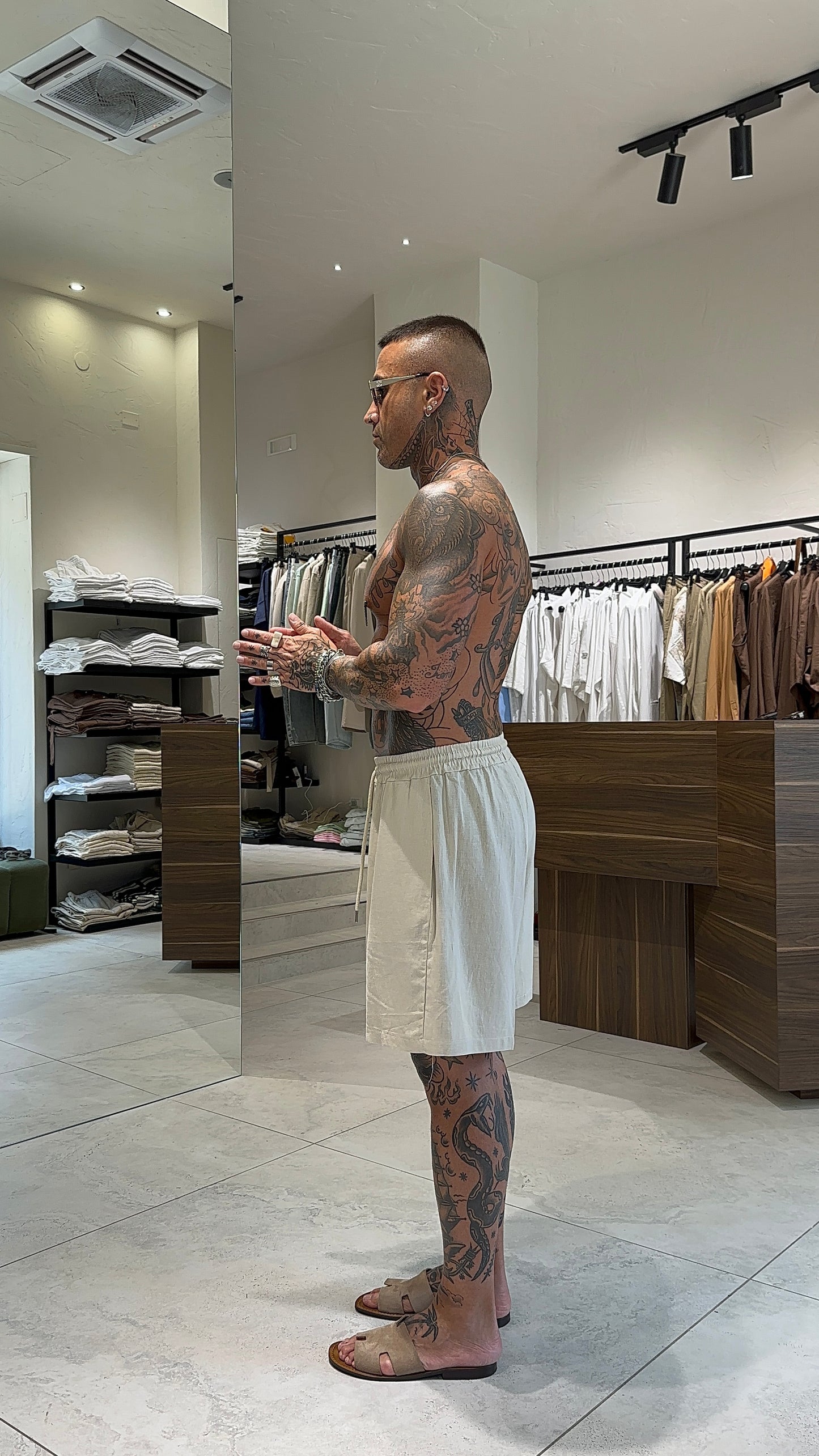 LINEN SHORTS LACCIO
