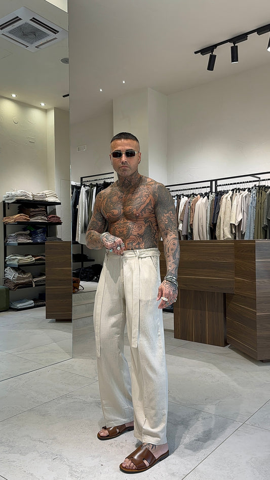 LINEN HOLLYWOOD PANTS