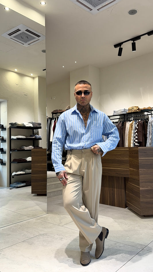 POPELINE SHIRT RIGHE LARGE