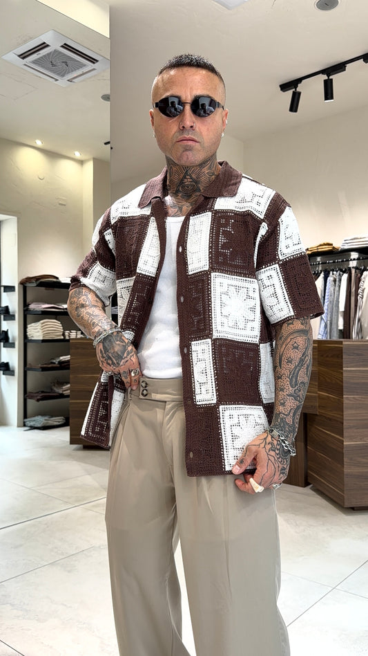 CAMICIA TRAFORATA QUADRO