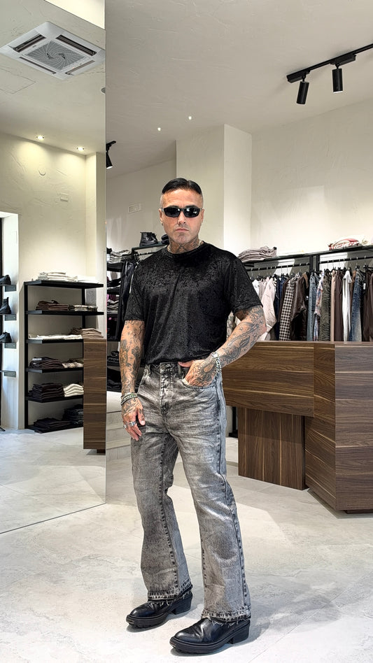 BOOTCUT SPALMATO JEANS
