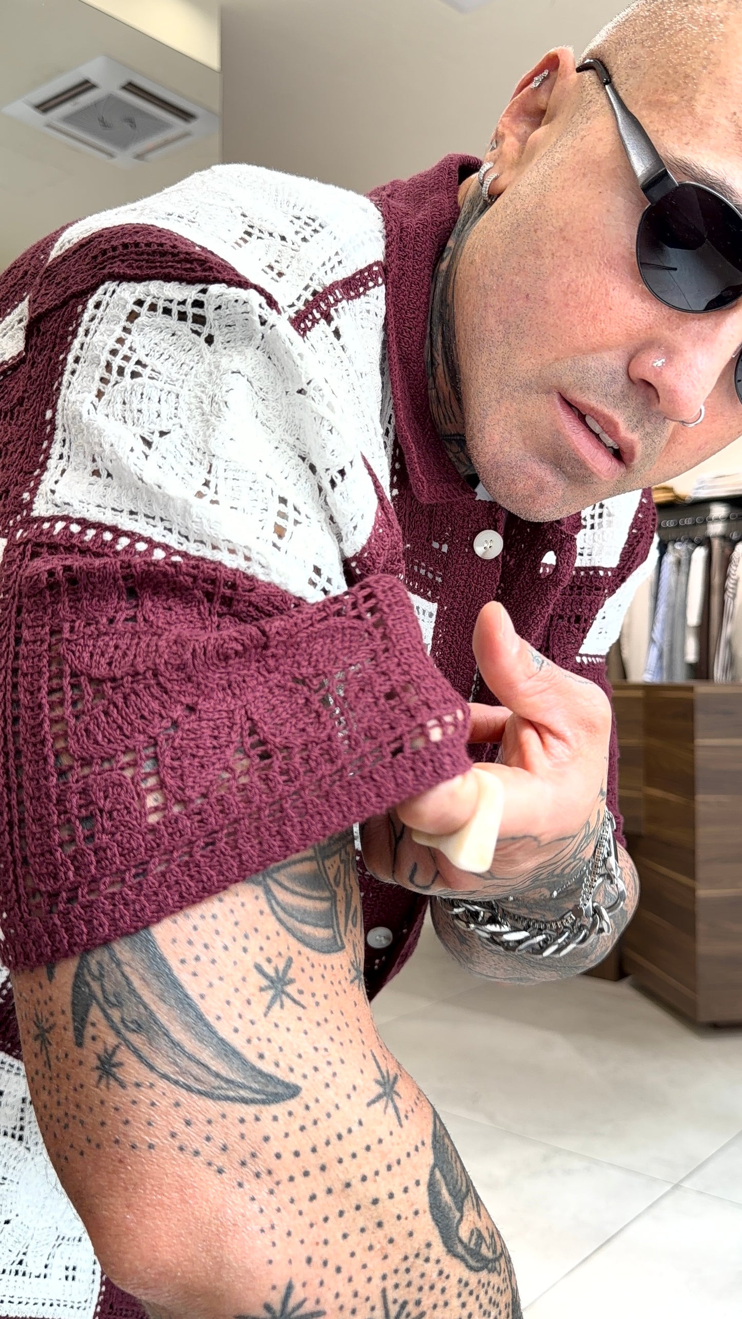 CAMICIA TRAFORATA QUADRO