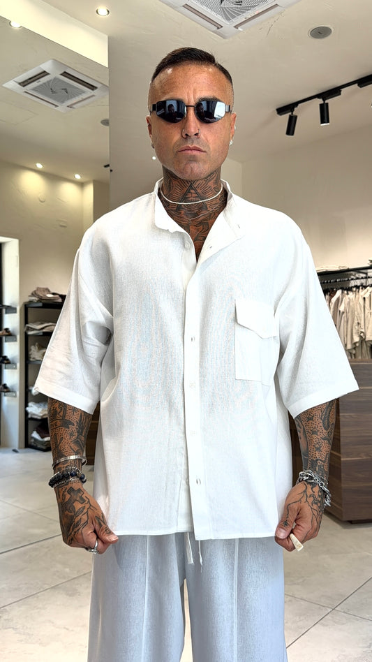 CAMICIA TASCA MISTO LINO