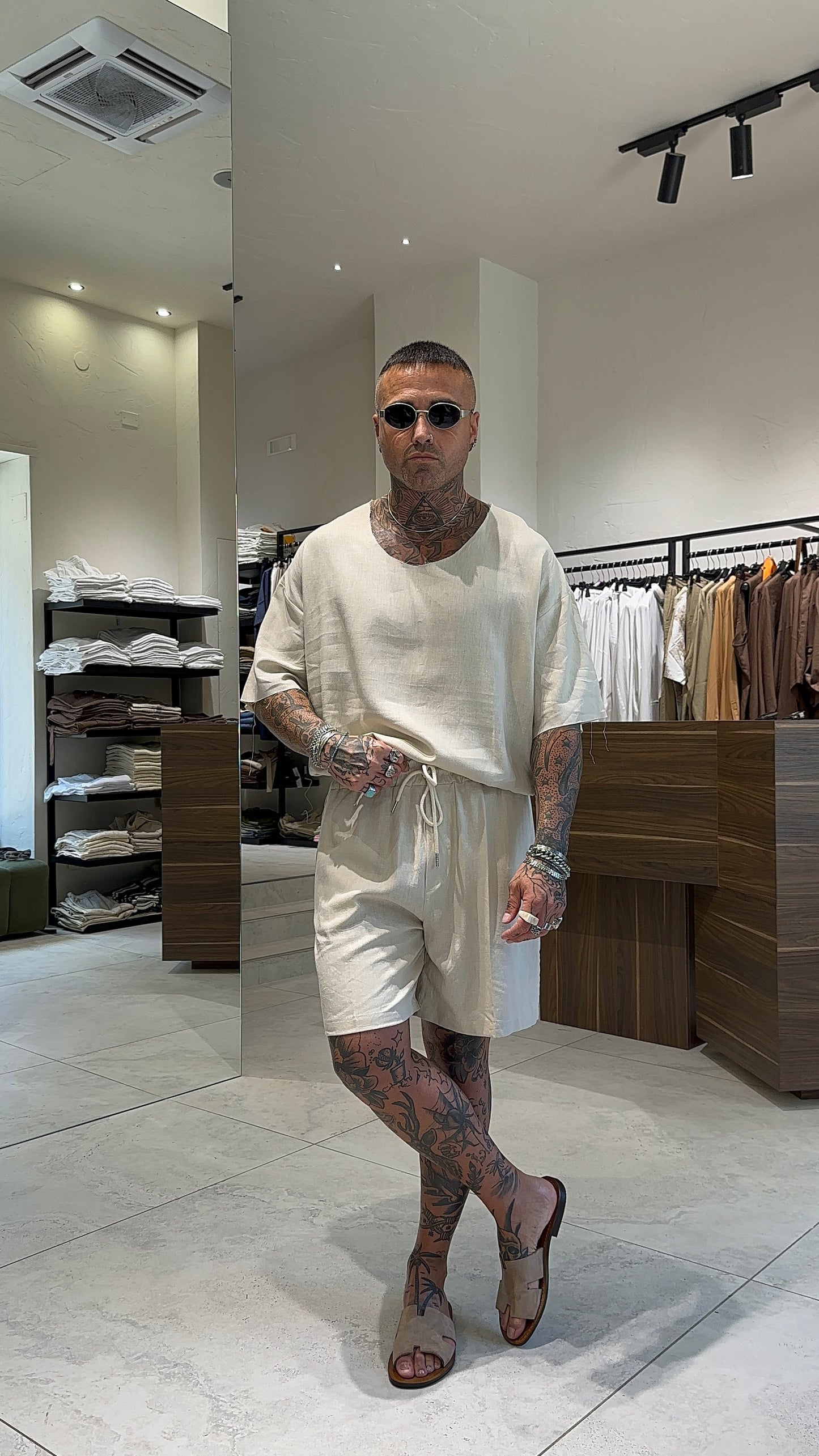 LINEN SHORTS LACCIO