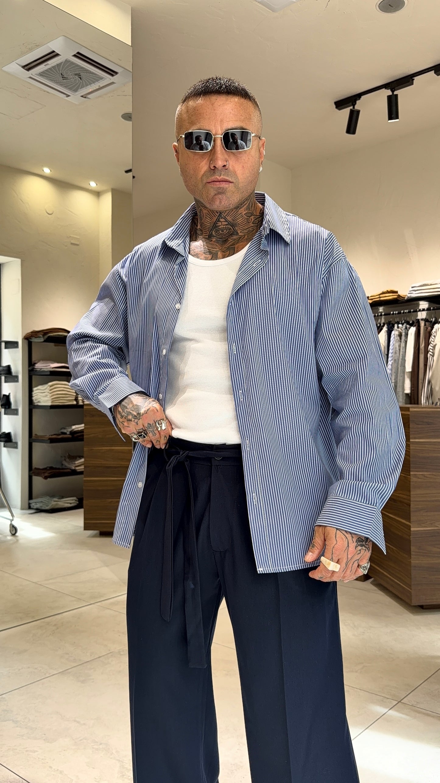 CAMICIA OVER RIGATA ML