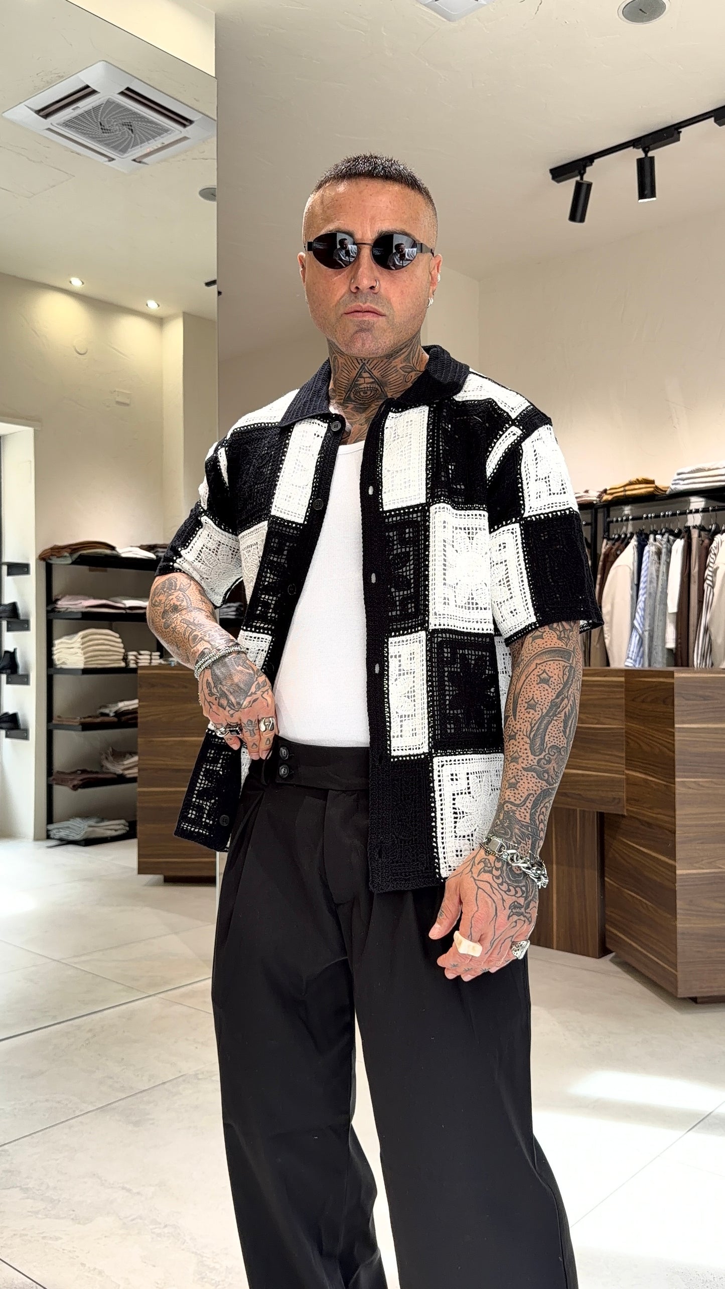 CAMICIA TRAFORATA QUADRO