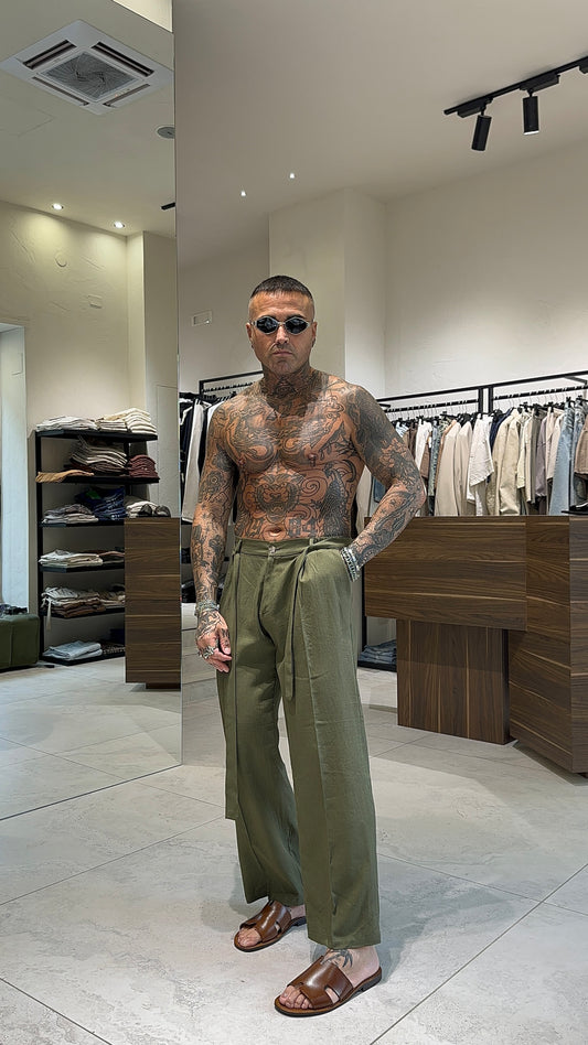 LINEN HOLLYWOOD PANTS