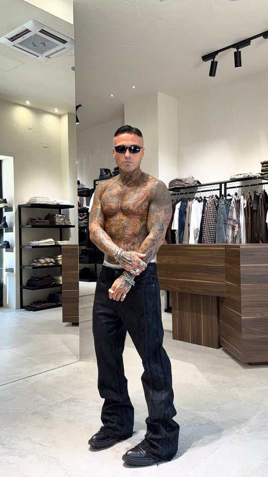 BOOTCUT SPALMATO JEANS