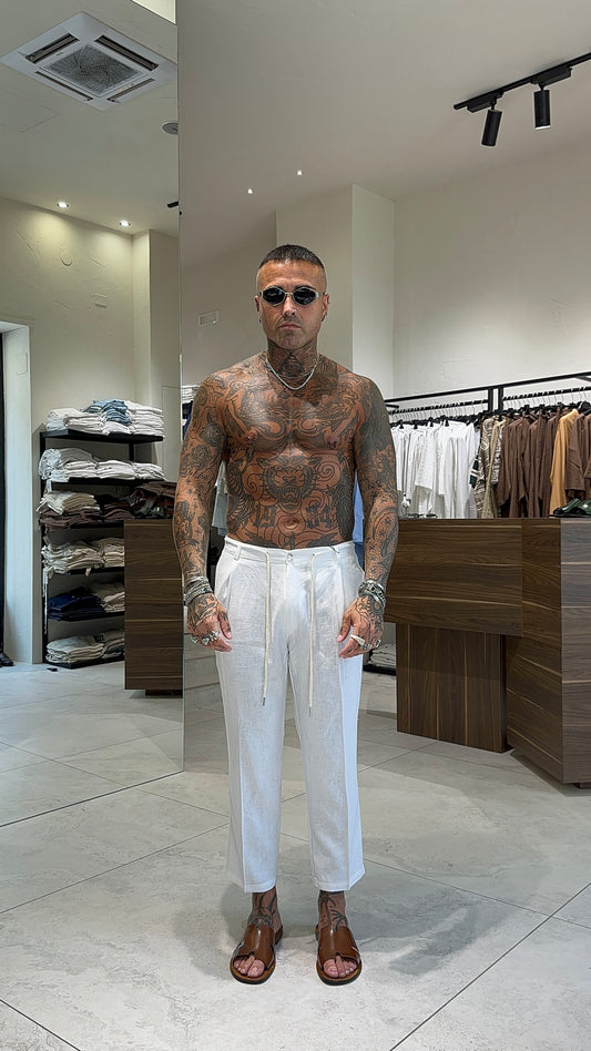 LINEN CAPRI PANTS