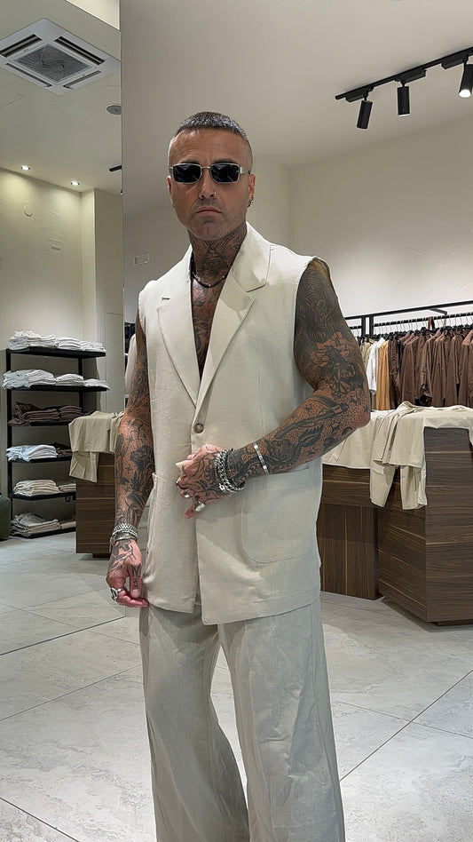 LINEN SMANICATO JACKET