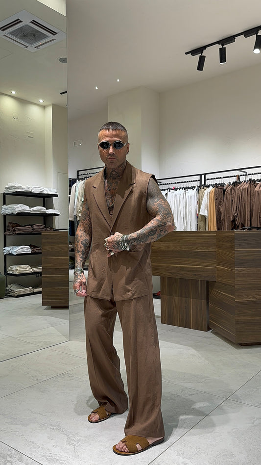 LINEN SMANICATO JACKET