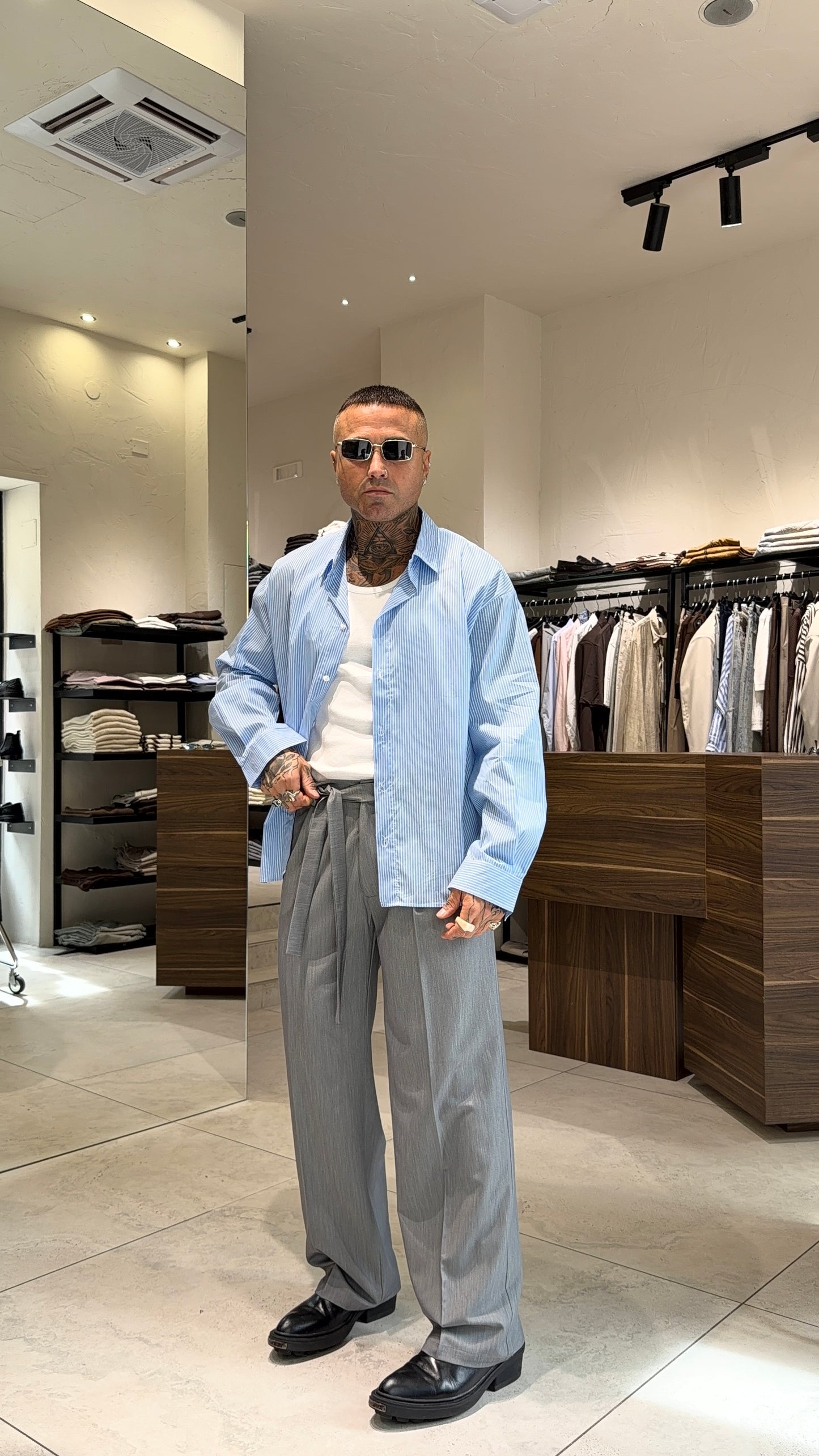 CAMICIA OVER RIGATA ML